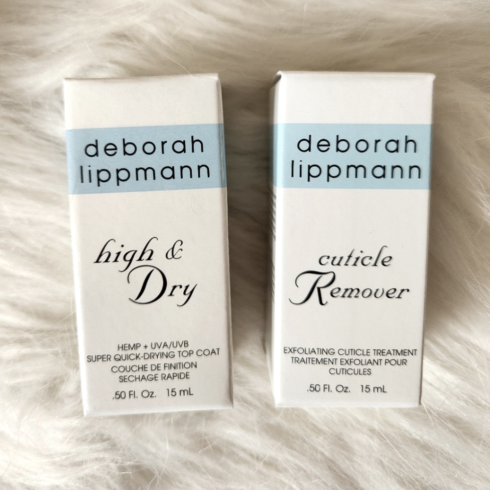 NWT Deborah Lippman Cuticule Remover and Top Coat Set Bundle